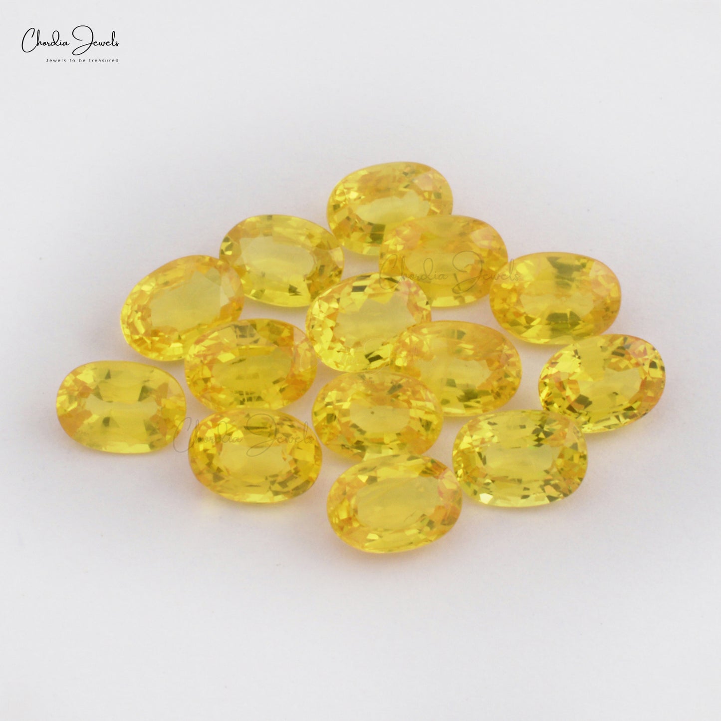 OVAL-CUT NATURAL YELLOW SAPPHIRE LOOSE GEMSTONES 4x3mm SIZE. Weight: 0.25 Carats, Stone Cut: Excellent, Precious Gemstones from Chordia Jewels