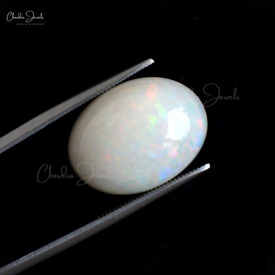 Natural Welo Fire 12.60 Carats Ethiopian Opal Smooth Oval For Jewelry