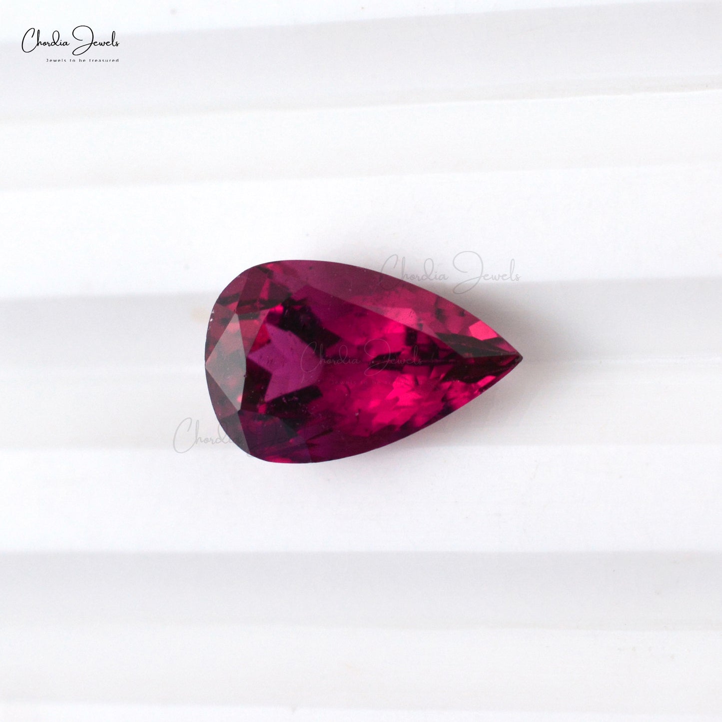 High Quality 1.85 Carat Pear Cut Rubellite Tourmaline Semi Precious Gemstone, 1 Piece