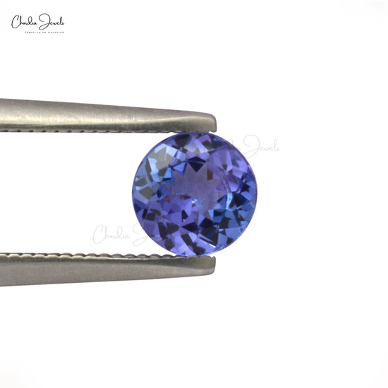 1.43 Carats Natural Blue Tanzanite Round Cut Pair For Making Jewelry, 2 Pieces