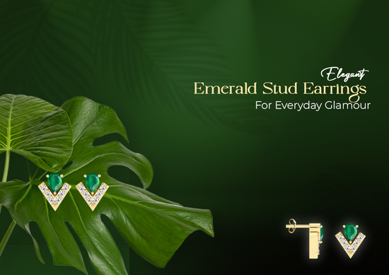 Emerald stud earring