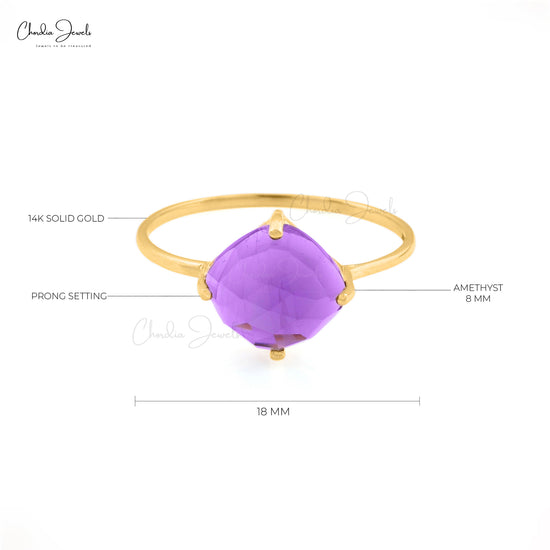 amethyst solitaire ring