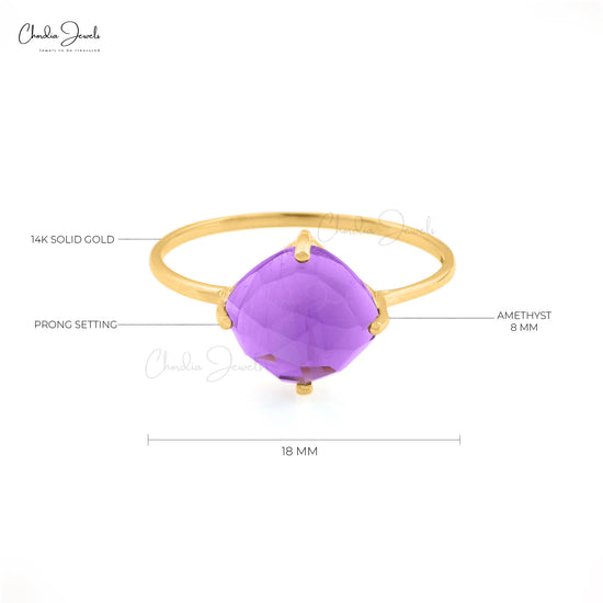 Load image into Gallery viewer, amethyst solitaire ring
