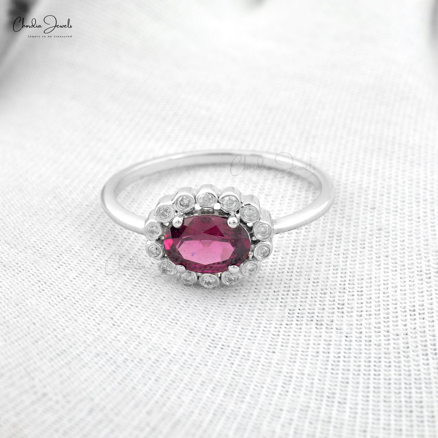 Buy Garnet Halo Ring