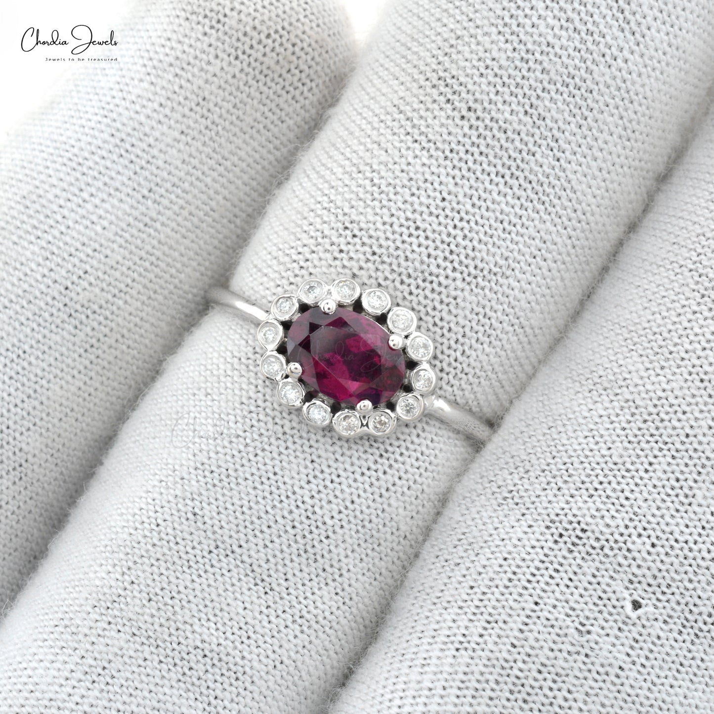 Buy Garnet Halo Ring