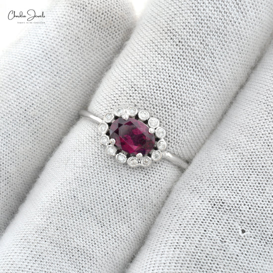 Buy Garnet Halo Ring