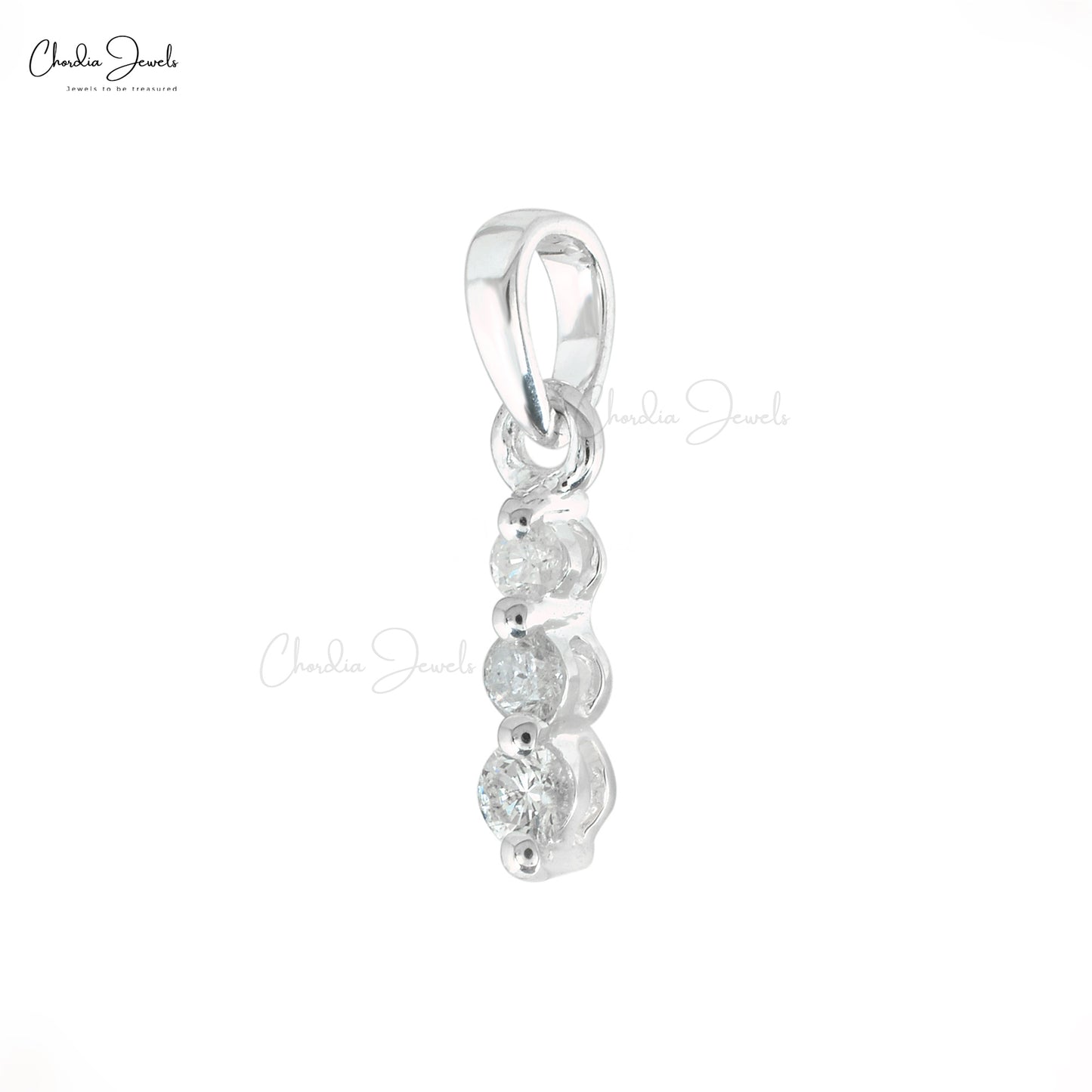 14k White Gold Dangle Pendant
