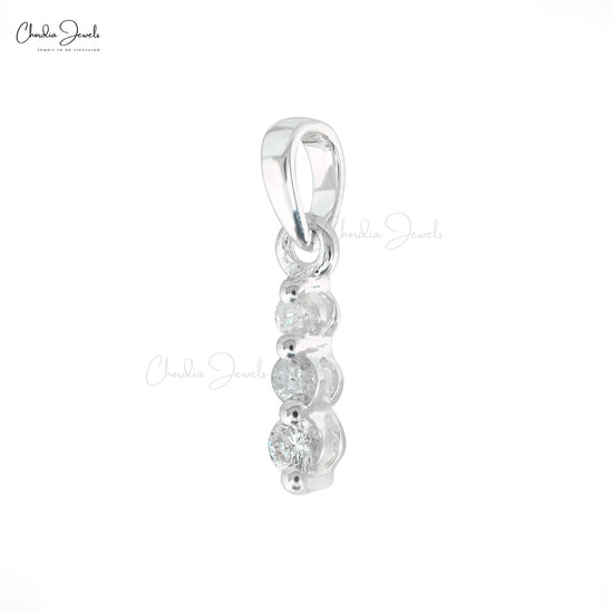 14k White Gold Dangle Pendant