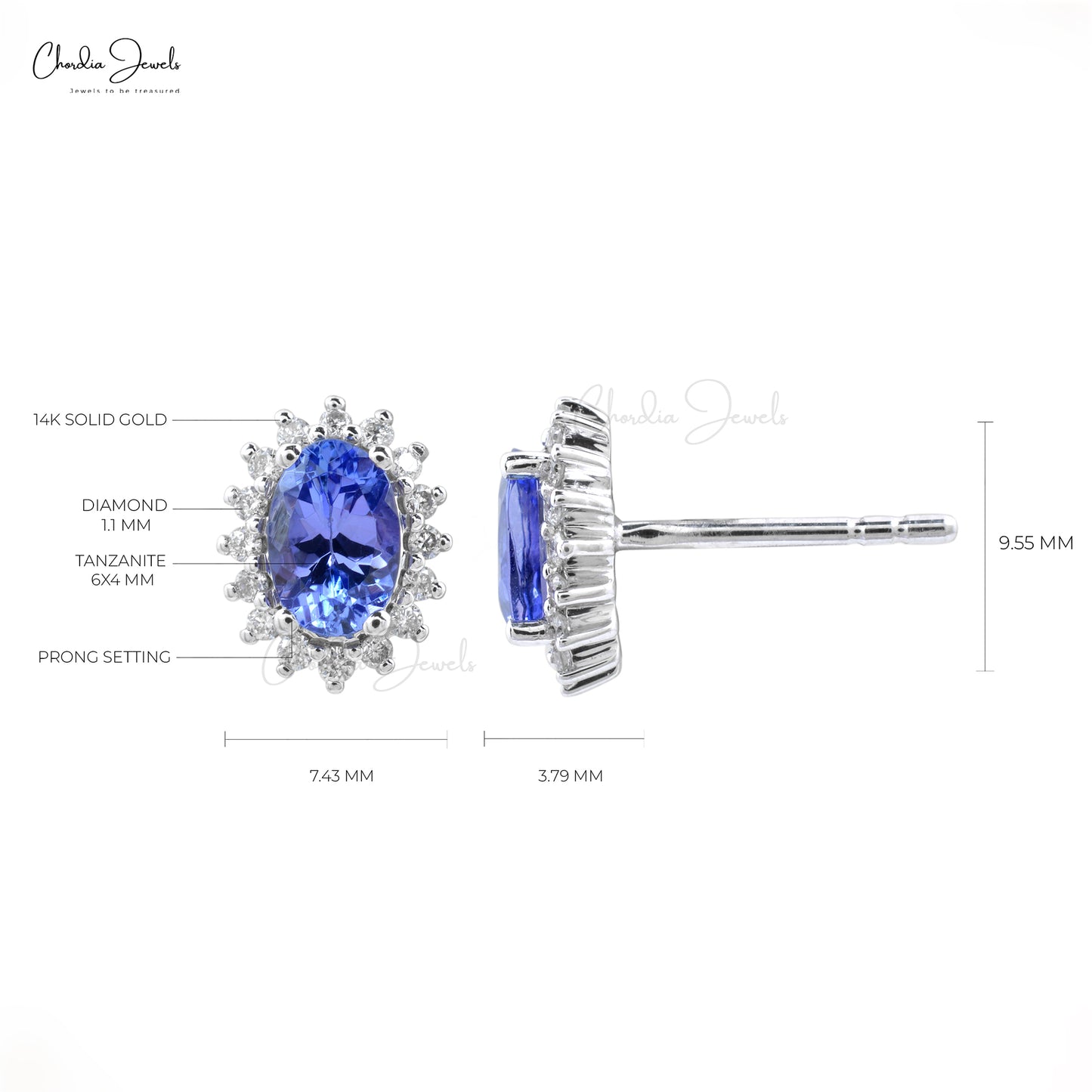 tanzanite dainty earrings