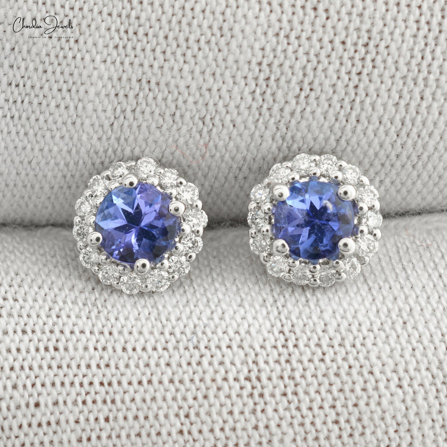 Natural Tanzanite Diamond Earrings