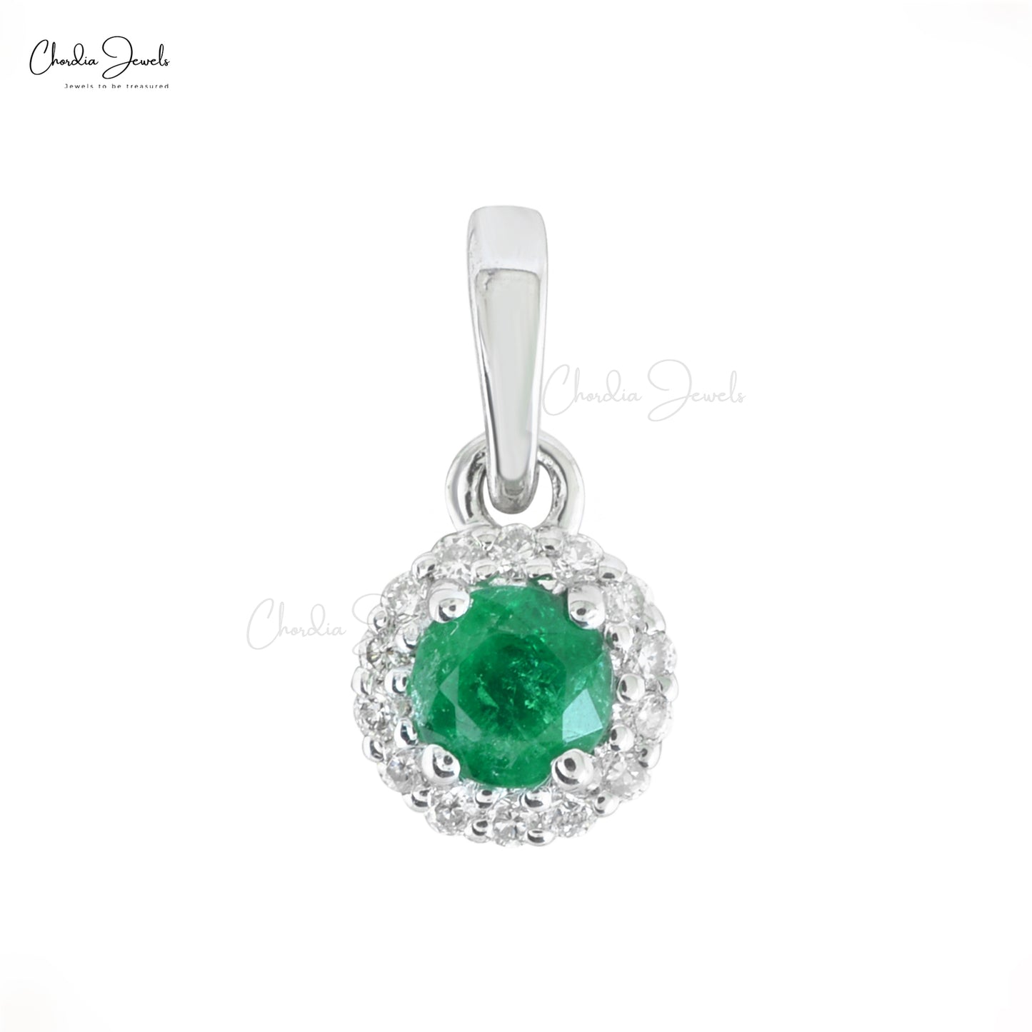 Graceful Emerald Diamond Pendant