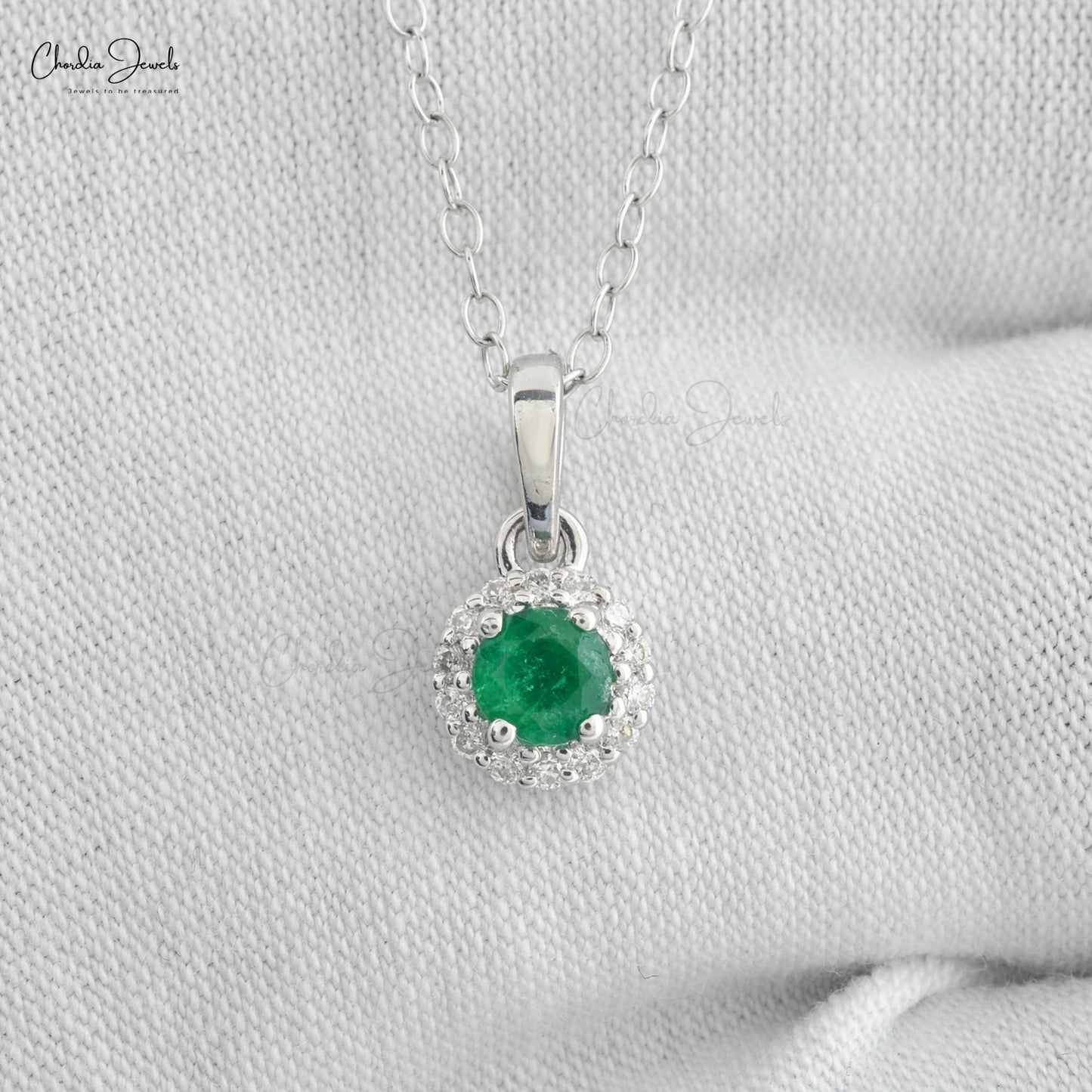 Graceful Emerald Diamond Pendant