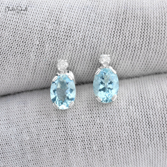 Buy Natural Aquamarine Earrings