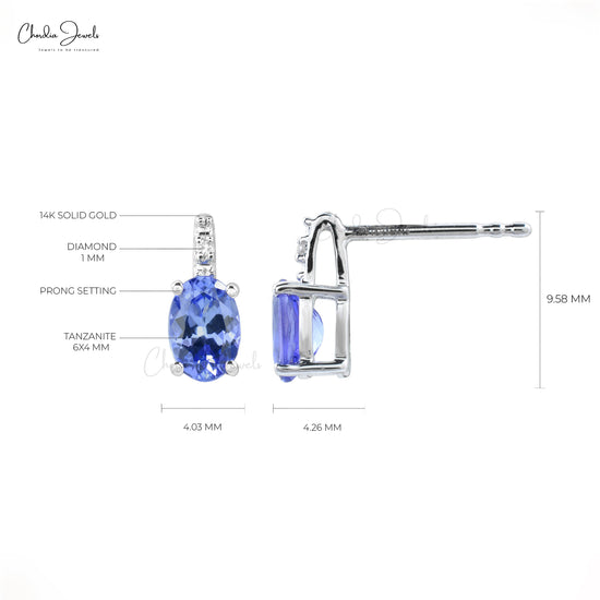 TANZANITE DAINTY EARRINGS