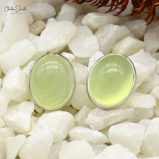 Shop Prehnite Solitaire Earrings