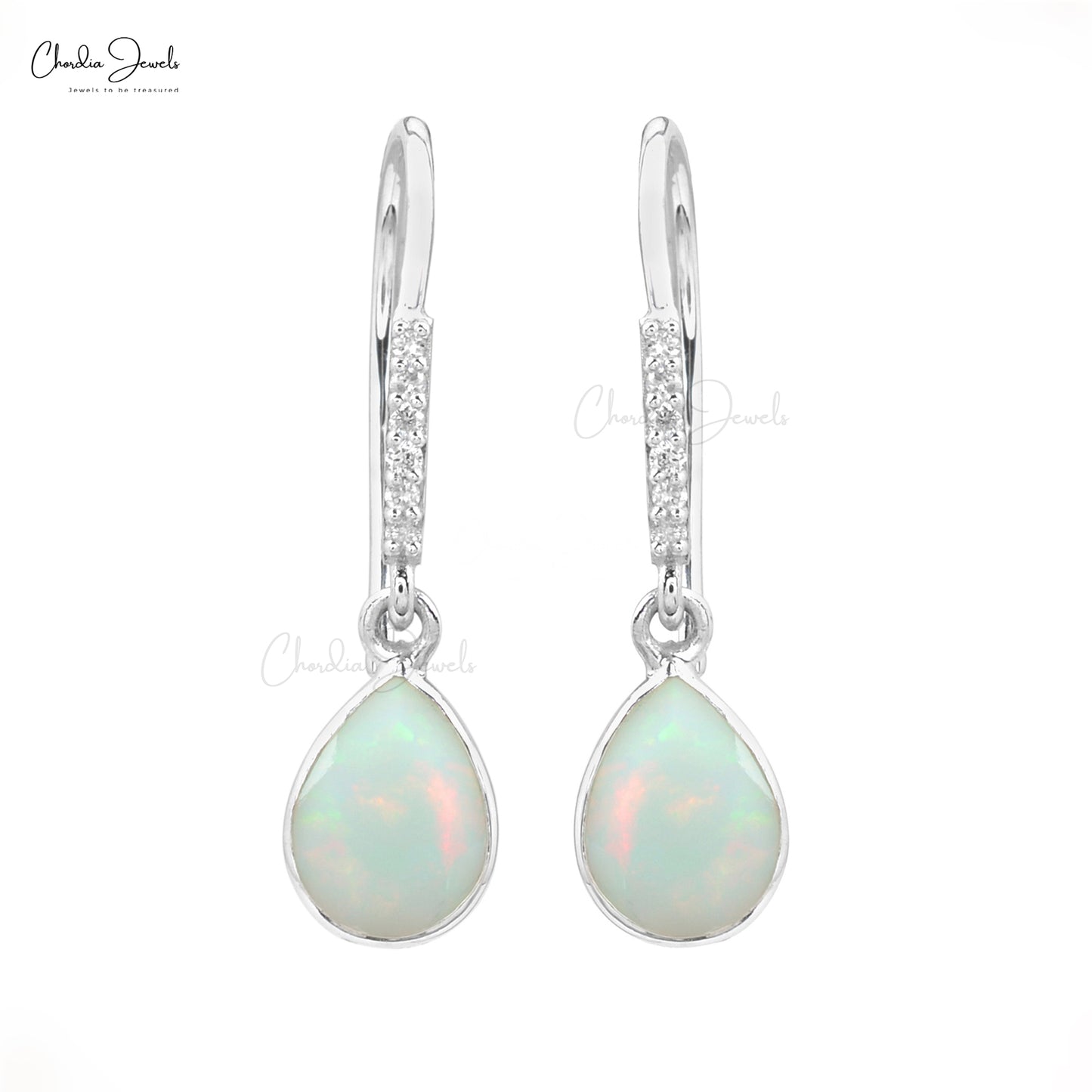 Pear Cut Opal Earrings