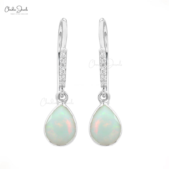 Pear Cut Opal Earrings