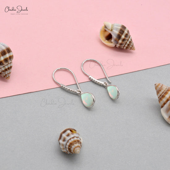 Fish Hook Gemstone Earrings For Gift