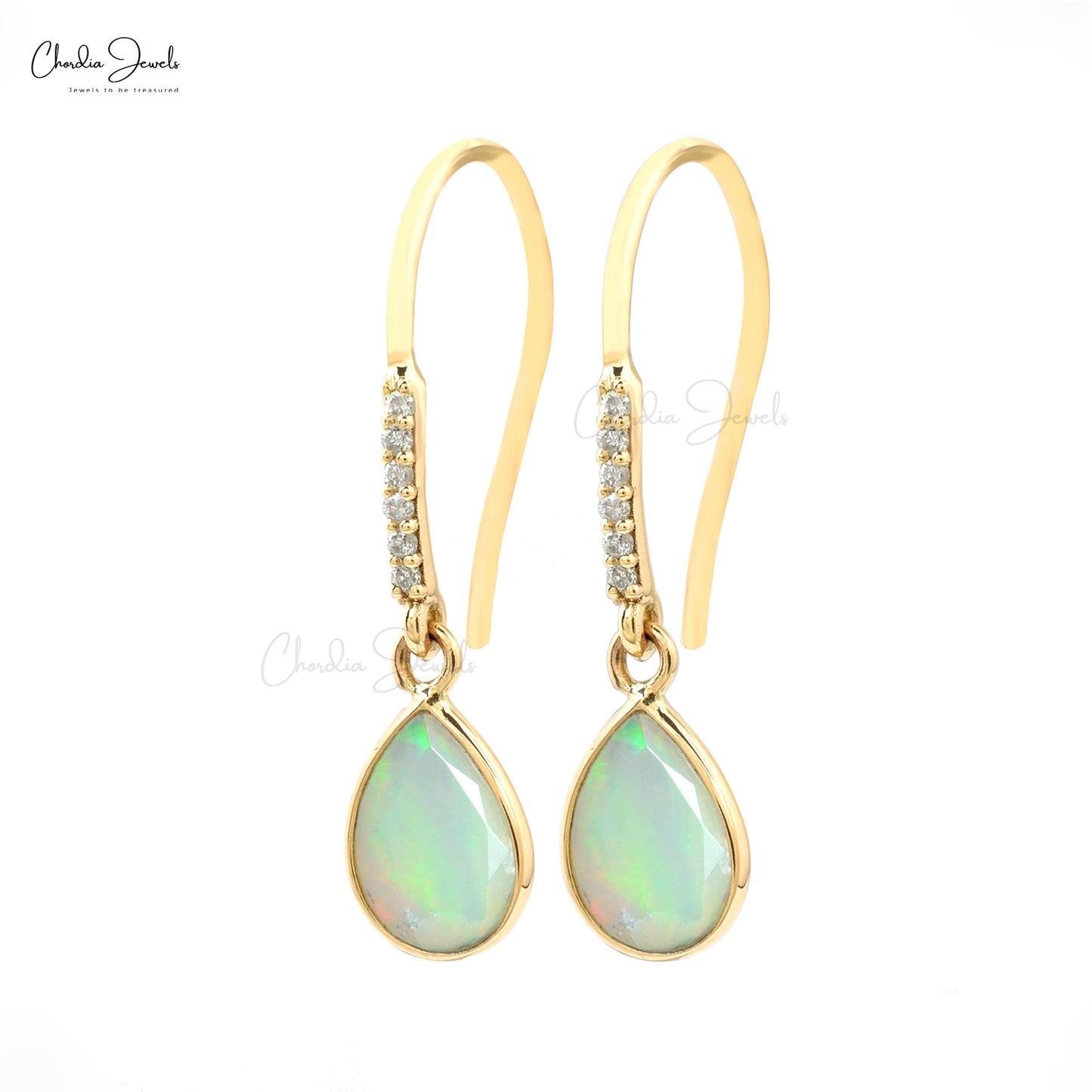 Fish Hook Opal Earrings