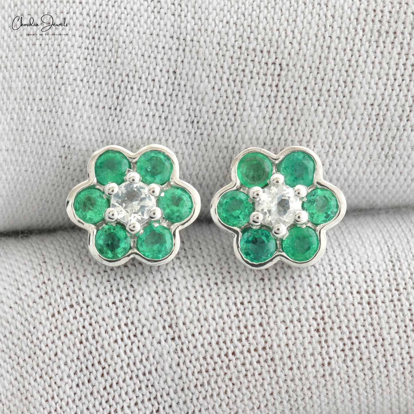 Emerald Floral Earrings
