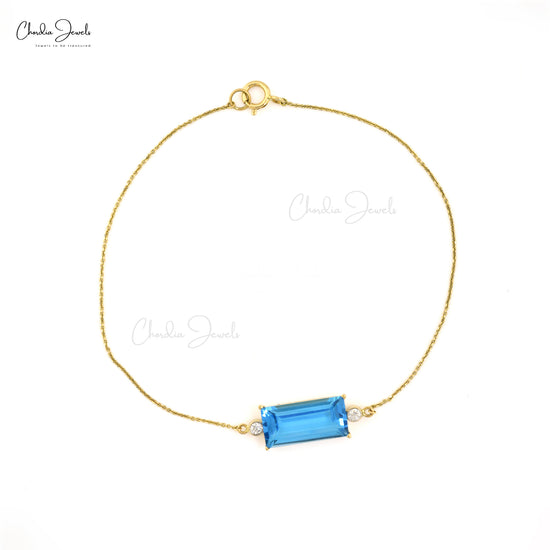 High Quality White Topaz Blue Sapphire Tennis Bracelet - Gleam Jewels
