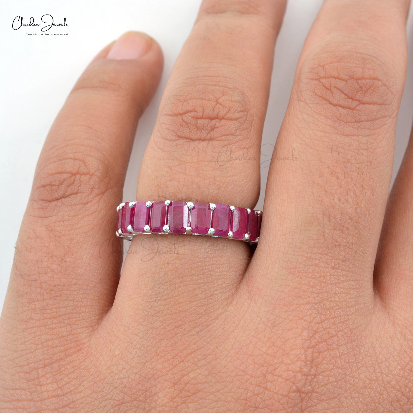 Real Ruby Wedding Band Ring