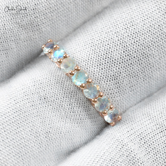 Luxury Rainbow Moonstone Eternity Band for Special Occasions