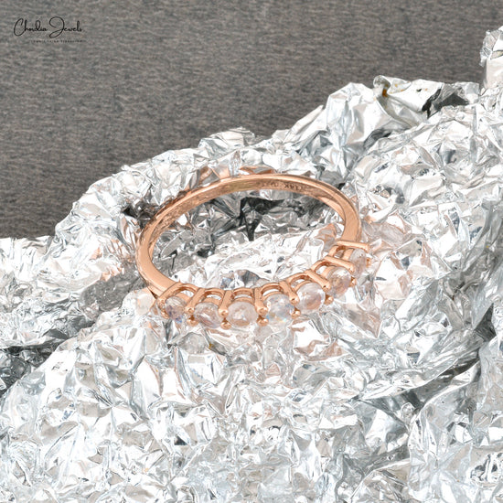 Dainty Rainbow Moonstone Gold Band – Stackable Fine Jewelry