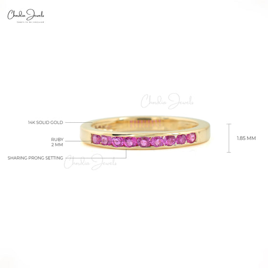 Elegant July Birthstone Ruby Ring for Women in Solid Gold