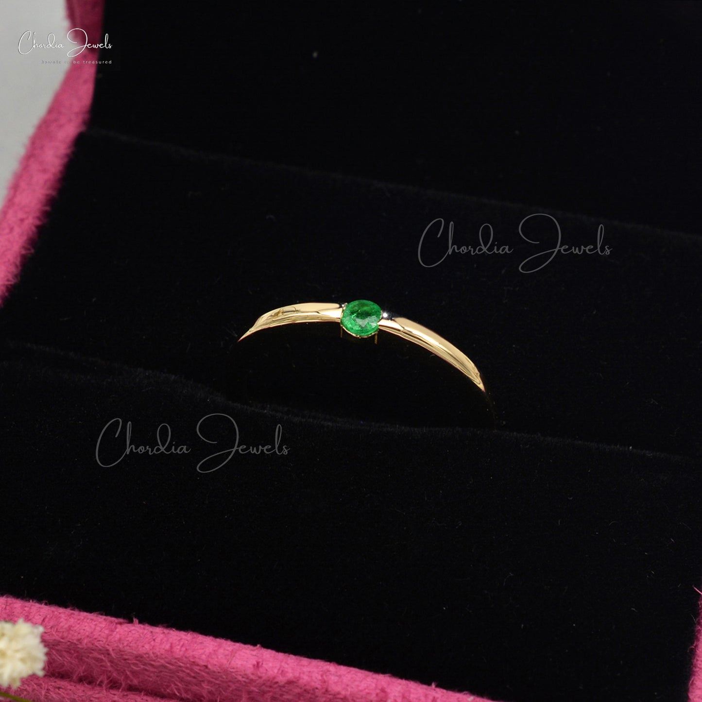 real emerald gold ring