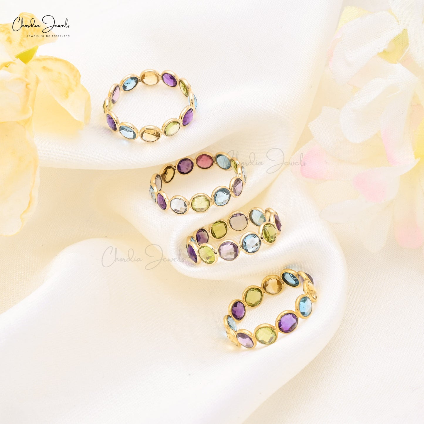 multicolor gemstone ring