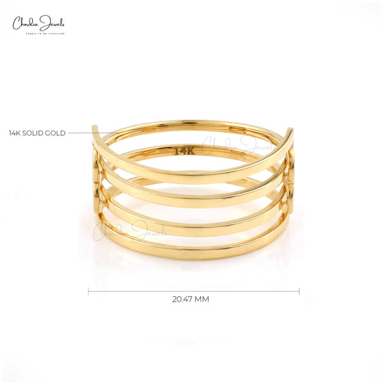 Detachable Plain Gold Ring In 14k Real Yellow Gold Hallmarked Everyday Ring