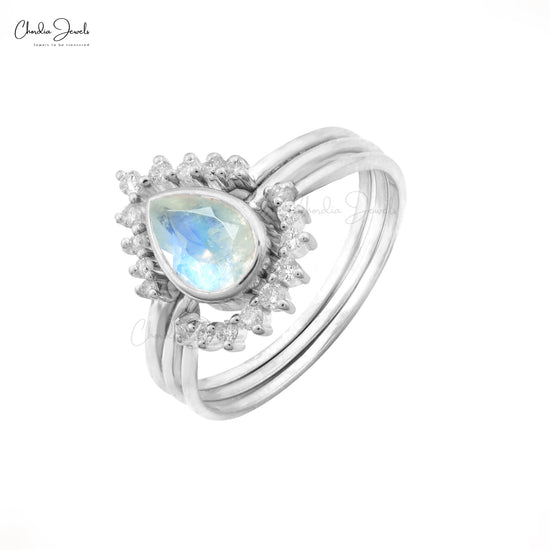 Semi Precious Natural Faceted Oval Rainbow Moonstone Ring at Rs 850/piece  in Jaipur