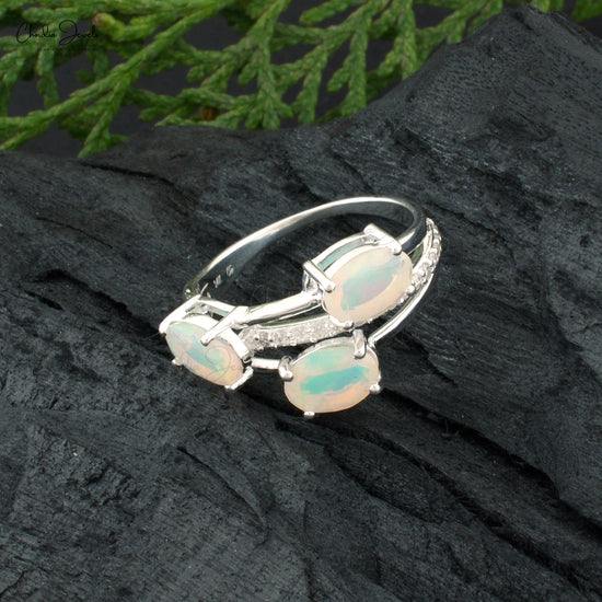 Crossover Prong Set Ring