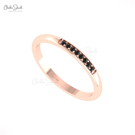 Classic Black Diamond Ring with Pave Setting in Gold