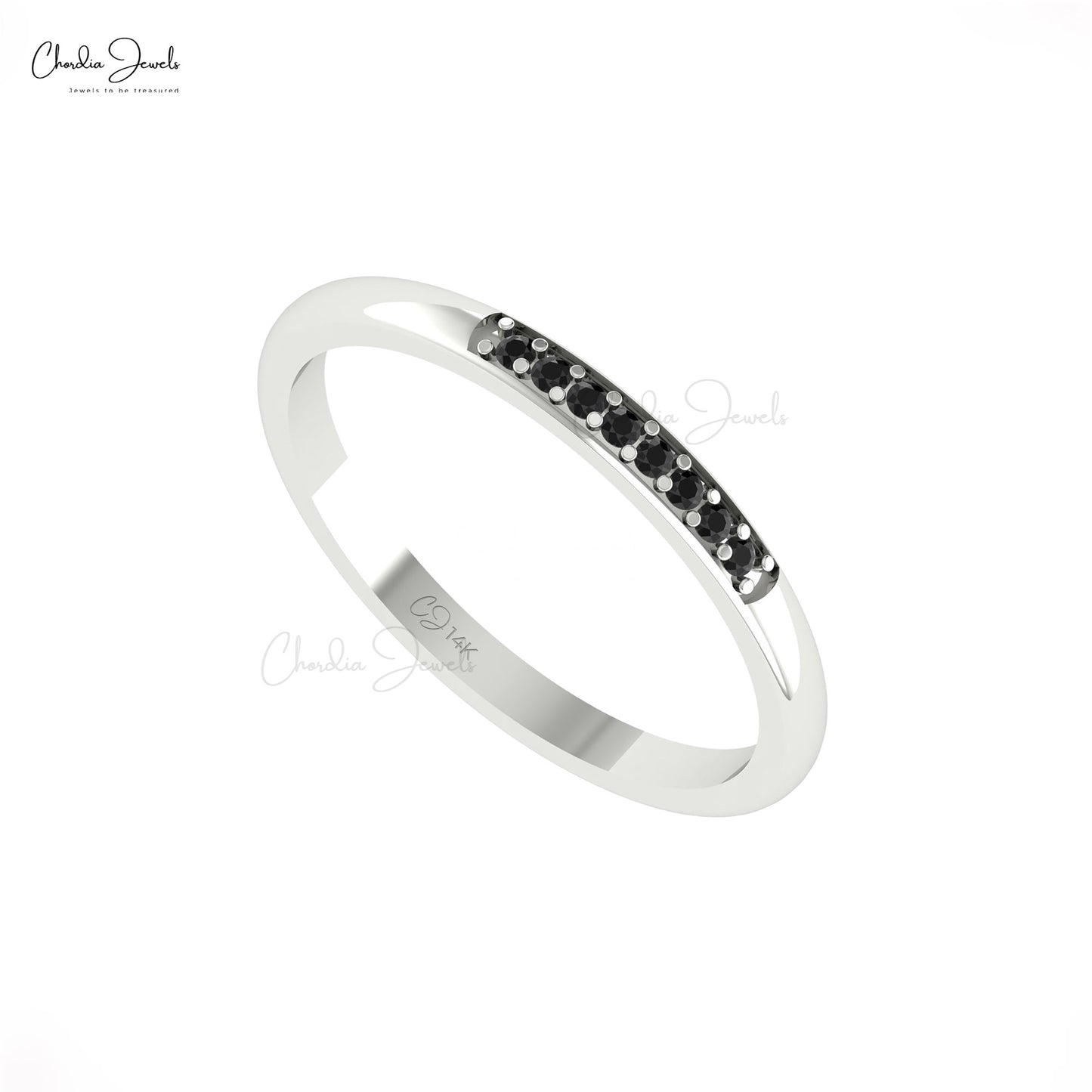 Stackable Round Black Diamond Eternity Band