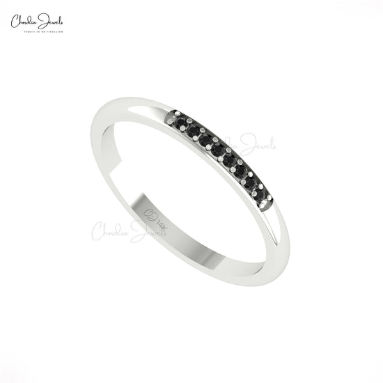 Stackable Round Black Diamond Eternity Band