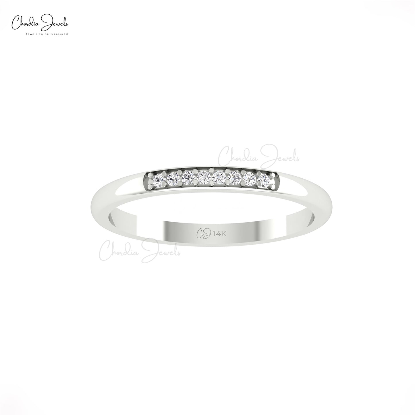 Minimalist Diamond Channel Band for Brides