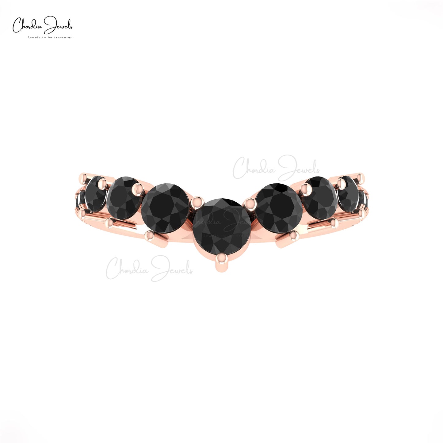 Women’s 14k Gold Black Diamond Stacking Ring