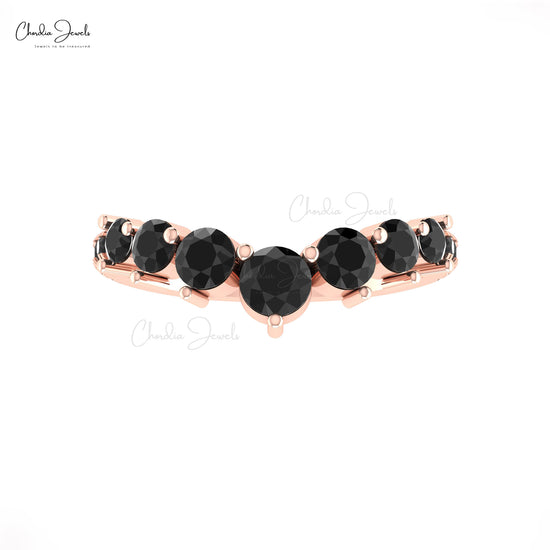 Women’s 14k Gold Black Diamond Stacking Ring