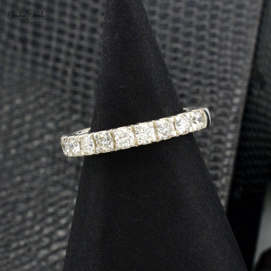 0.83 Carat G-H Quality White Diamond Half Eternity Band - Chordia Jewels