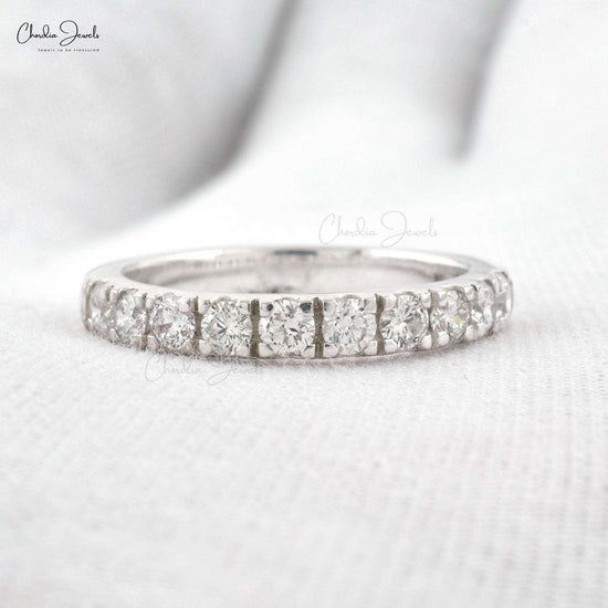 0.83 Carat G-H Quality White Diamond Half Eternity Band - Chordia Jewels