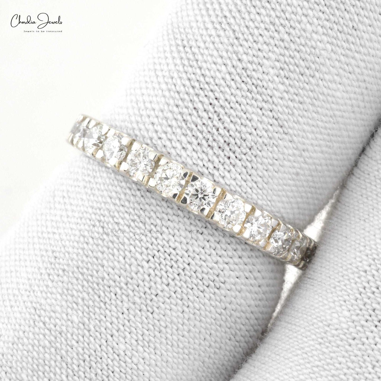 0.78 Carat SI/H-I Quality White Diamond Half Eternity Band - Chordia Jewels
