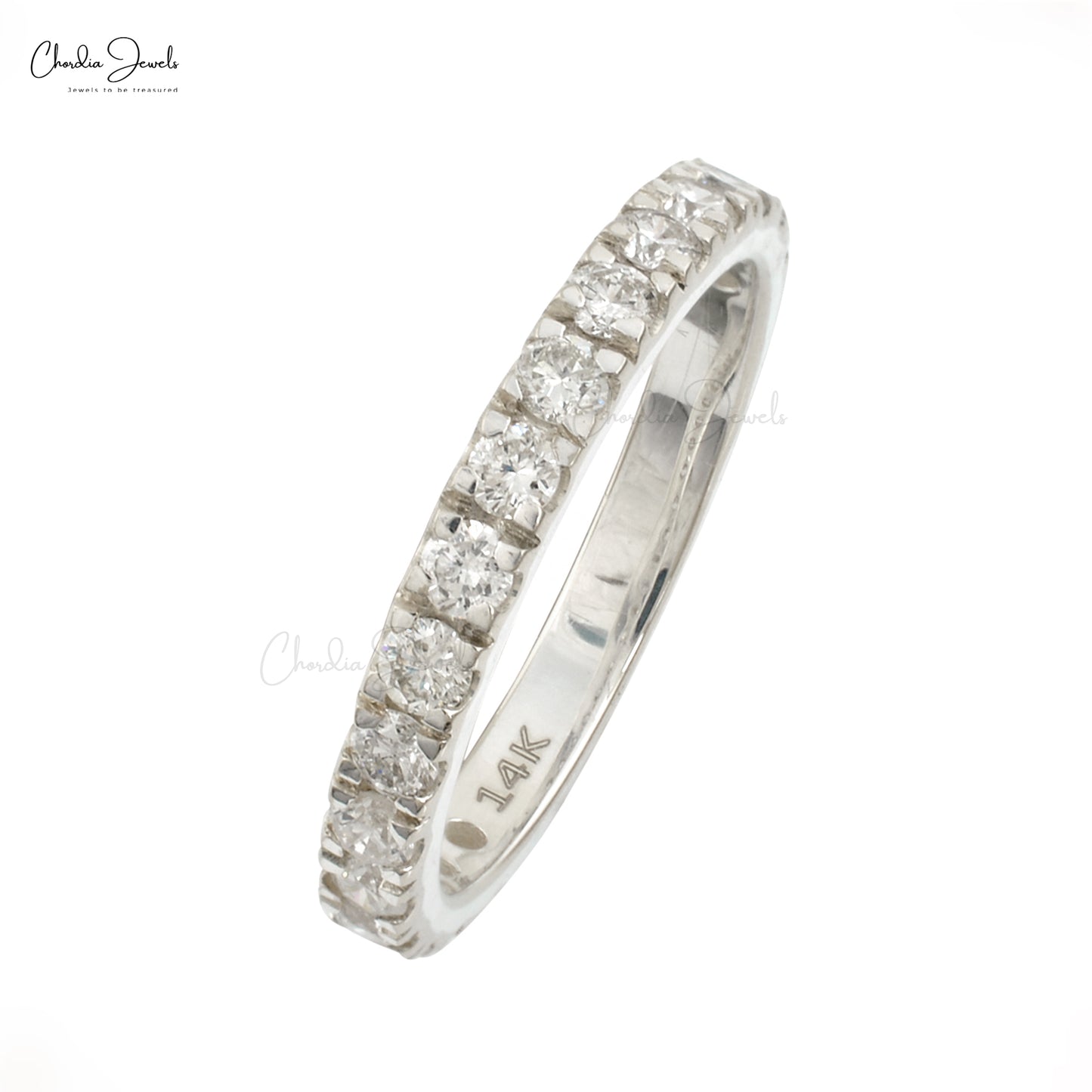 Women’s Full Diamond Eternity Band in 14k White Gold