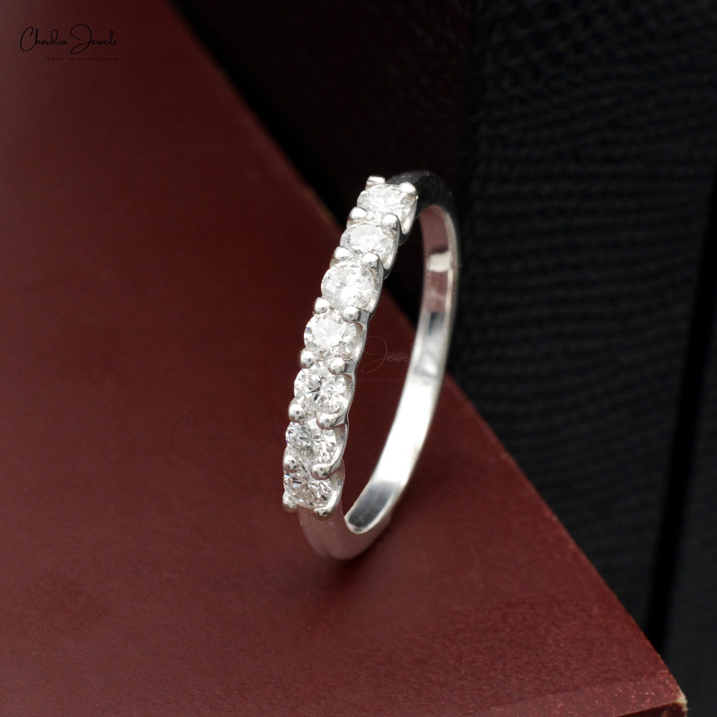 Chordia Jewels 14k White Gold Half Eternity Diamond Band