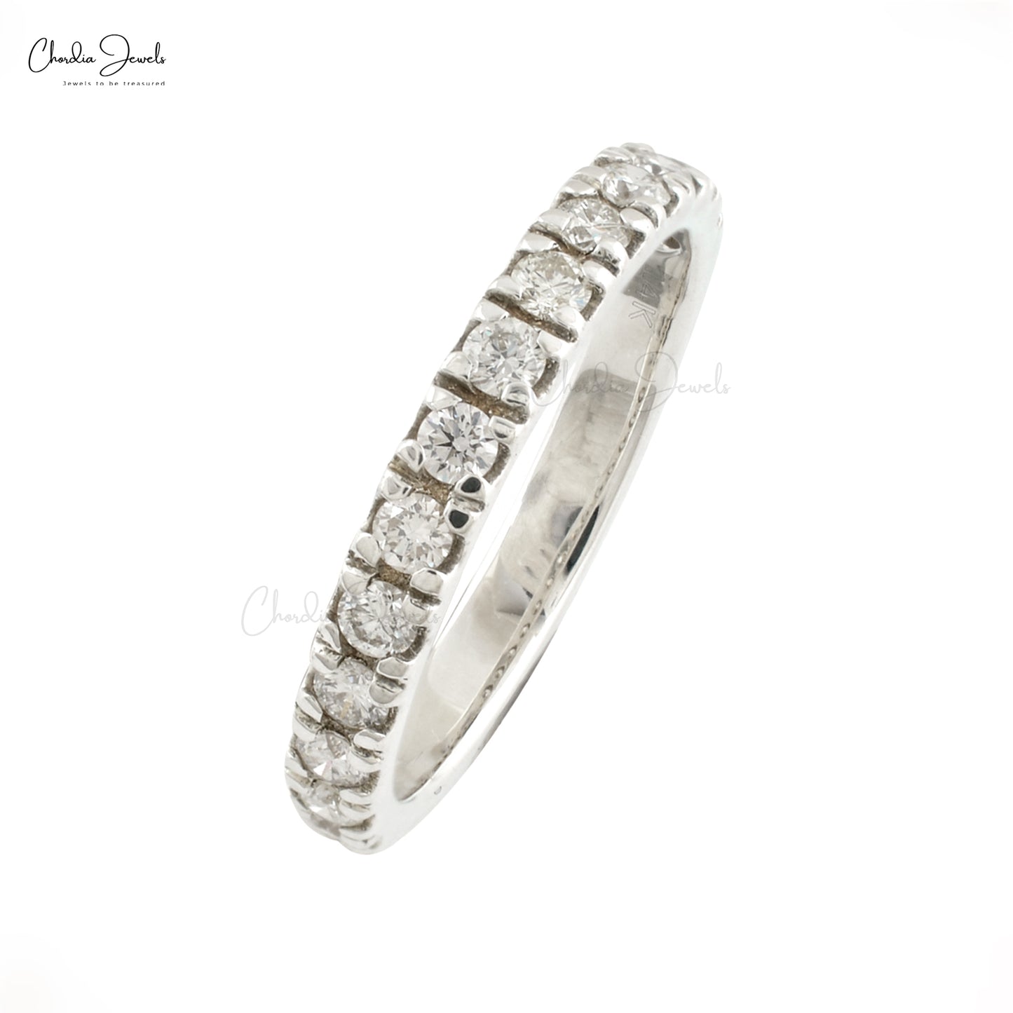 White Diamond Eternity Band in 14k Solid Gold by Chordia Jewels