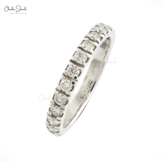 White Diamond Eternity Band in 14k Solid Gold by Chordia Jewels