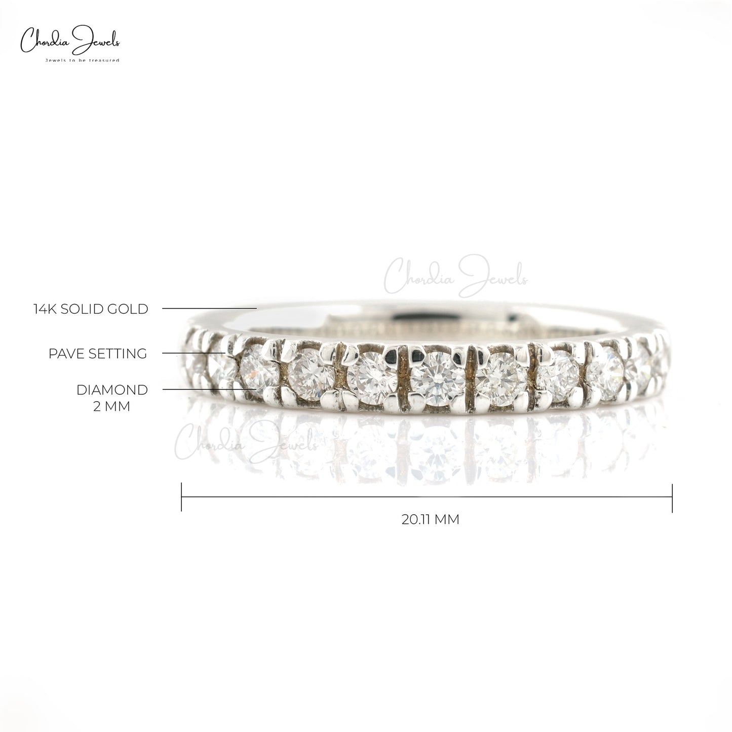 Elegant full eternity wedding ring with white diamonds in gold