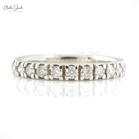 White Gold Diamond Pave Band for Stacking or Bridal Wear