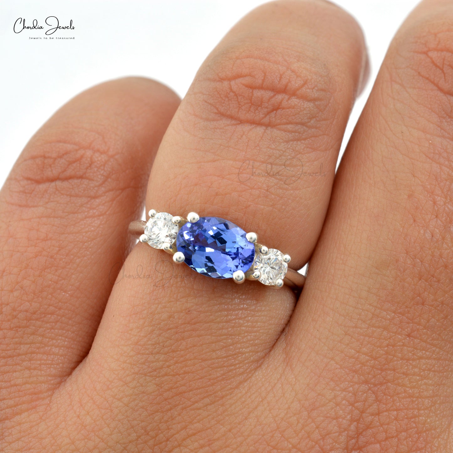 Chelsea Ring with an Oval Tanzanite and White Accent Diamonds in 14k Y –  Midwinter Co. Alternative Bridal Rings and Modern Fine Jewelry